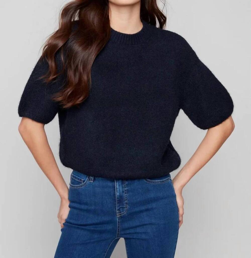 NEW CHARLIE B balloon elbow sleeve sweater in moonlight